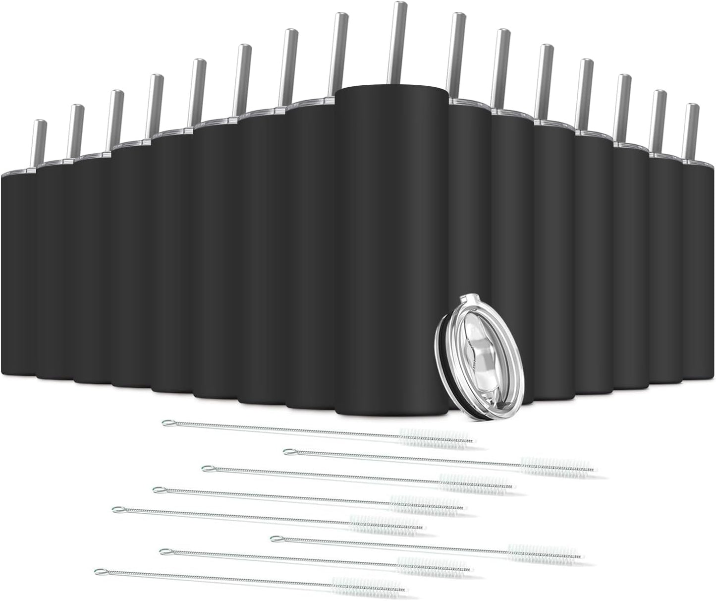 Tumbler with Straw and Lid, Insulated Coffee Travel Mug Tumbler 20 oz Stainless Steel Double Wall Reusable for Iced Drink, Women and Men Gift, Home Office, Outdoor