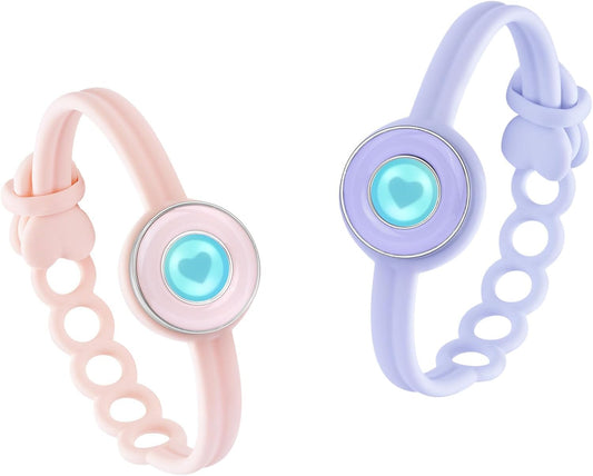 Long Distance Touch Bracelets, Light up & Vibration for Love - Pair of Couples Bracelets Long Distance Relationship Gifts for Girlfriend, Mother-Daughter, Sisters Bluetooth APP Set Up Pairing Jewelry