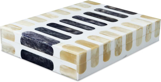 Handicrafts Home Handmade Patisserie Pattern Decorative Box - Storage Organizer, Decor Centrepiece, Memory Keepsakes, Home Decor - Boho Style Treasure Box, Multipurpose Gift - Caramel, 8x6x1.5