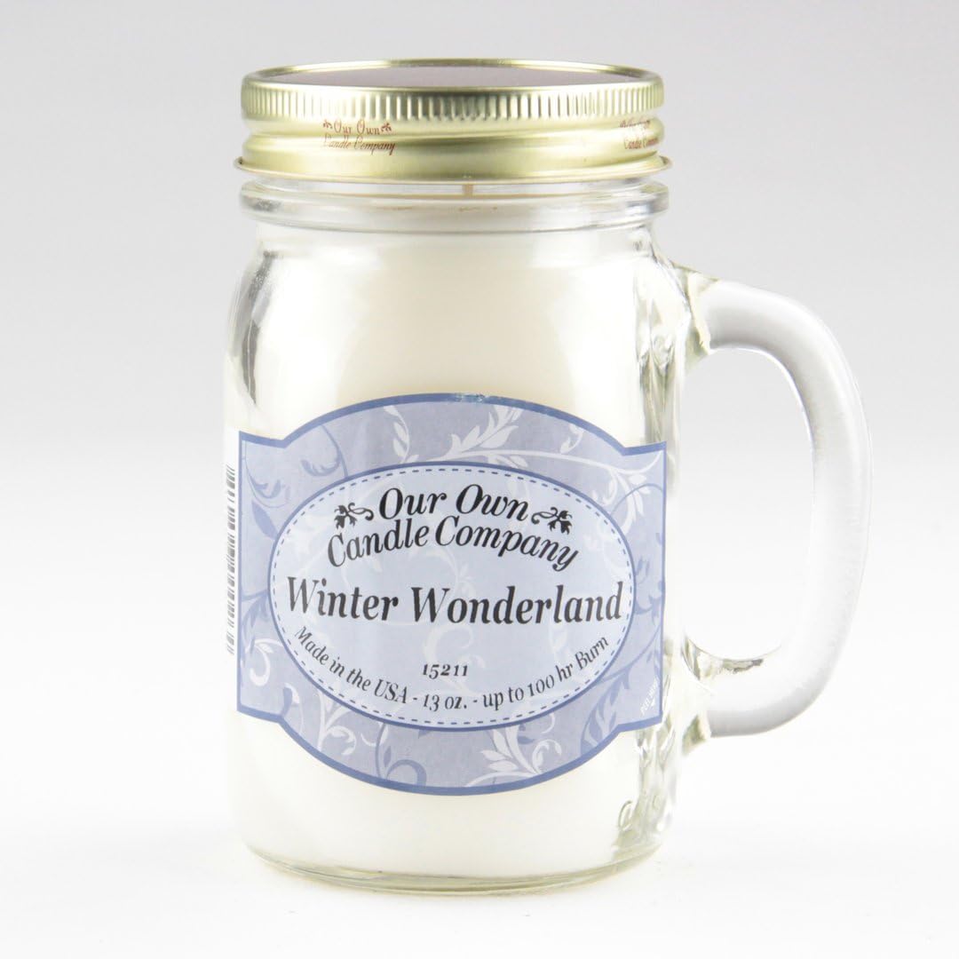 Our Own Candle Company, Winter Wonderland Scented Mason Jar Candle, 100 Hour Burn Time, Made in The USA - 13 Ounces