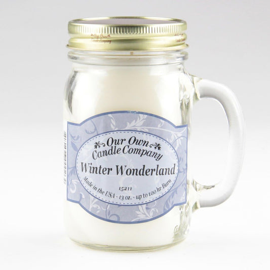 Our Own Candle Company, Winter Wonderland Scented Mason Jar Candle, 100 Hour Burn Time, Made in The USA - 13 Ounces