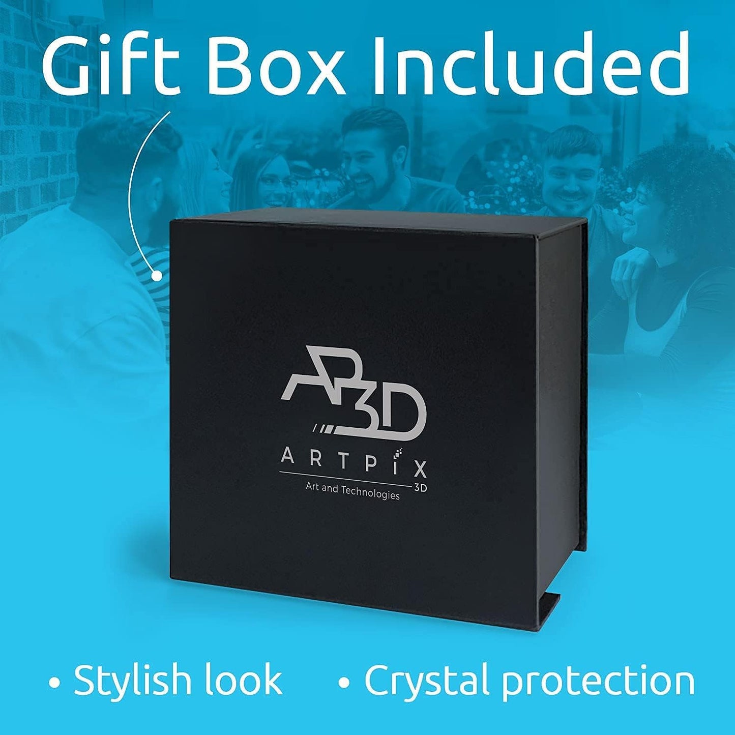 ArtPix 3D Premium Crystal Photo, Personalized Gifts for Women, Wife, Her, Him, Men, Husband, Grandma, Great Customized Gift With Your Own Photo, Custom Glass 3D Laser Etched Picture Wedding