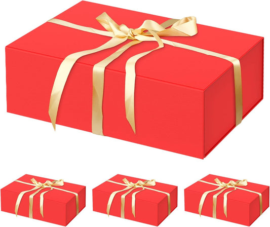 HavrePac 4 Pack Large Gift Boxes 13.8x9x4.3 Inches Luxury Gift Boxes with Lids,Magnetic Closure Gift Box for Present Packaging Box for Mother's Day, Birthdays, Party,Weddings