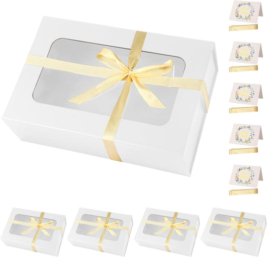 White Large Gift Boxes with Window, 13.5"x9"x4.3" Bridesmaid Boxe for Gift Giving,Birthday Gift Box with Magnetic,Closure Lid Gift Boxes for Presents,Cute Boxe,Luxury for Gift Packaging,Gift Box for Wrapping Gifts