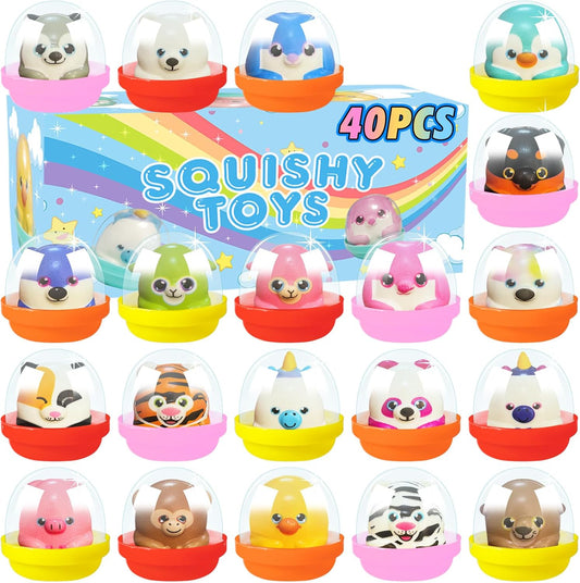 Party Favors for Kids 40 PACK Animal Squishy Toys, Slow Rising Squishies Toys, Goodie Bag Stuffers for Kids, Pinata Stuffers, Treasure Chest Prizes,Classroom Prizes