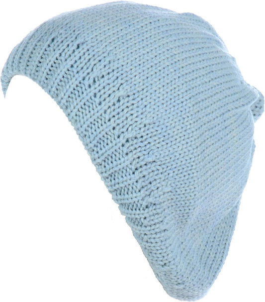 BYOS Womens Winter Cozy Cable Fleece Lined Knit Beret Beanie Hat (Set Available)