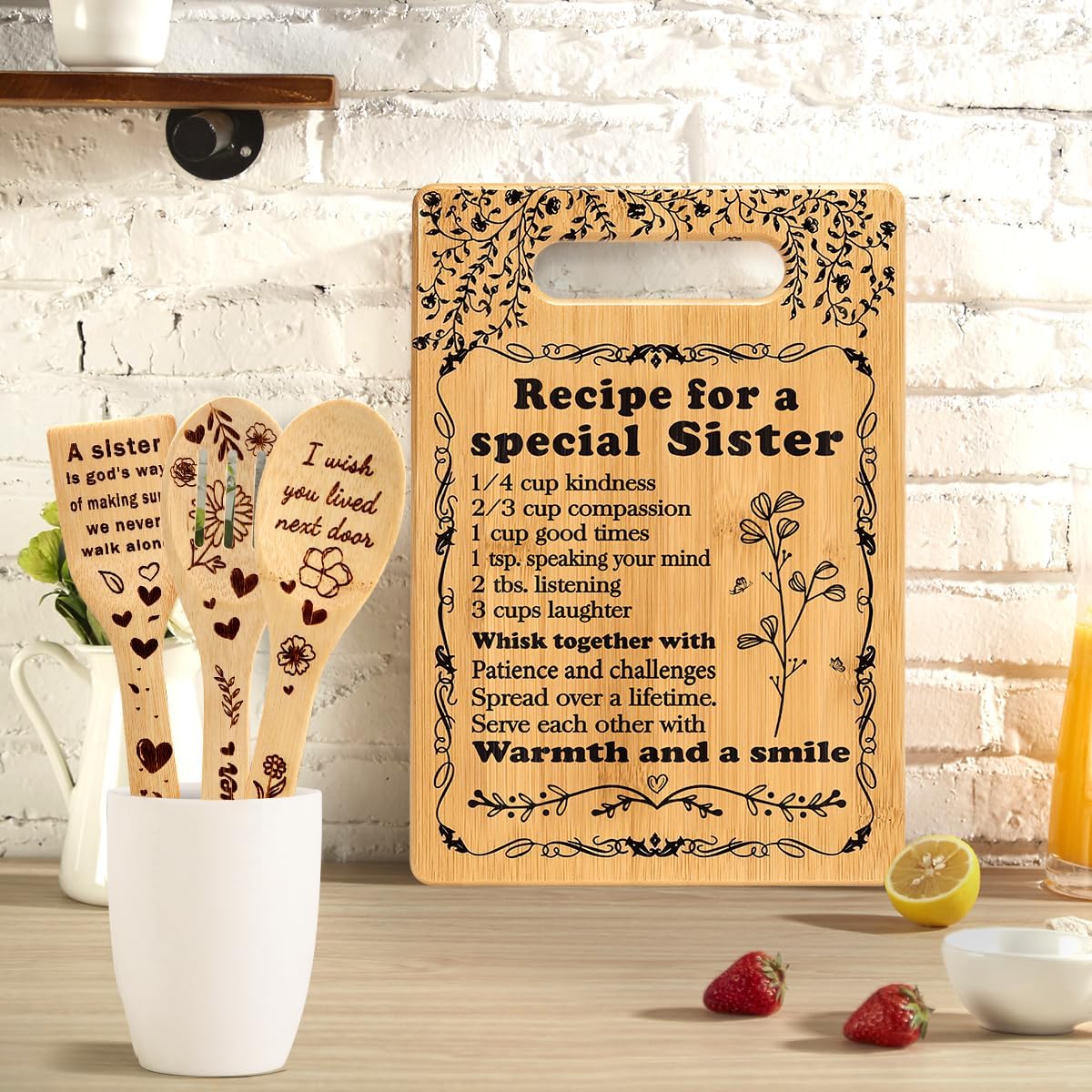 Sister Birthday Gifts Sister Gifts from Sister Christmas Gifts for Sister Best Friendship Gifts for Bestie BFF Best Friend Soul Sister To My Sister Cutting Boards for the Kitchen
