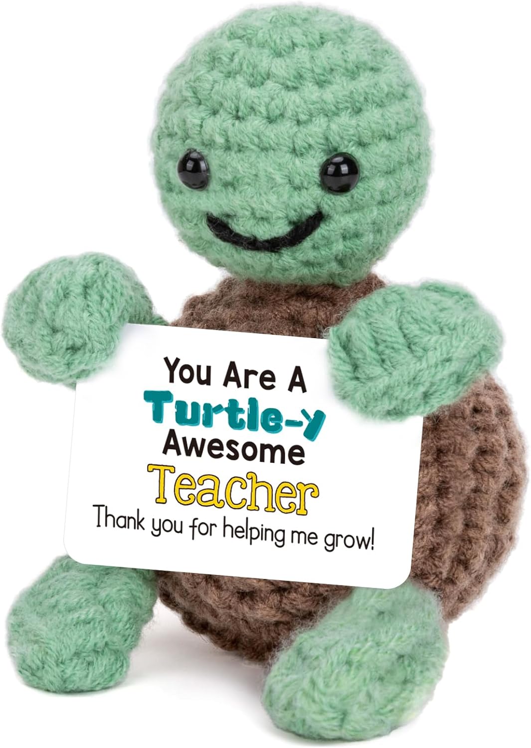 Mini Funny Turtle Teacher Appreciation Gifts for Women Men,Back to School End Of Year Thank You Teacher Gifts Ideas,Personalized Cool Small Cute Stuff Things,Handmade Emotional Positive Crochet Turtle