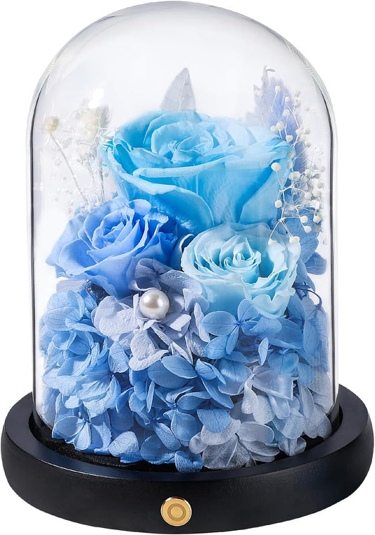 FIACO Preserved Flowers Rose Gifts for Women, Birthday Gifts Eternal Rose in Glass Dome Long-Lasting Real Forever Flowers Gifts for Mom Grandma Wife Girlfriend