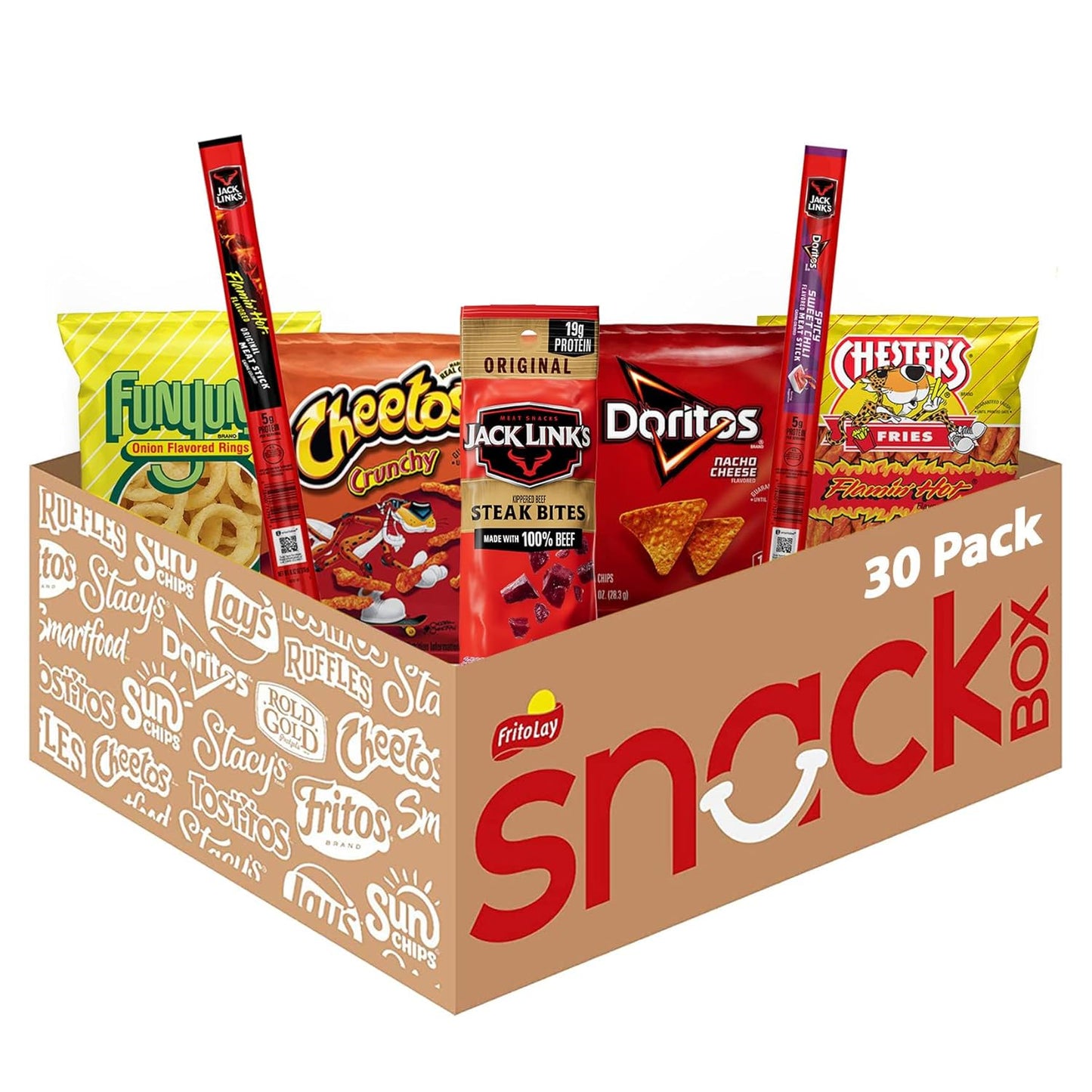 Frito Lay Chips and Jack Link's Meats Snack Mix Variety Pack, (Pack of 30)