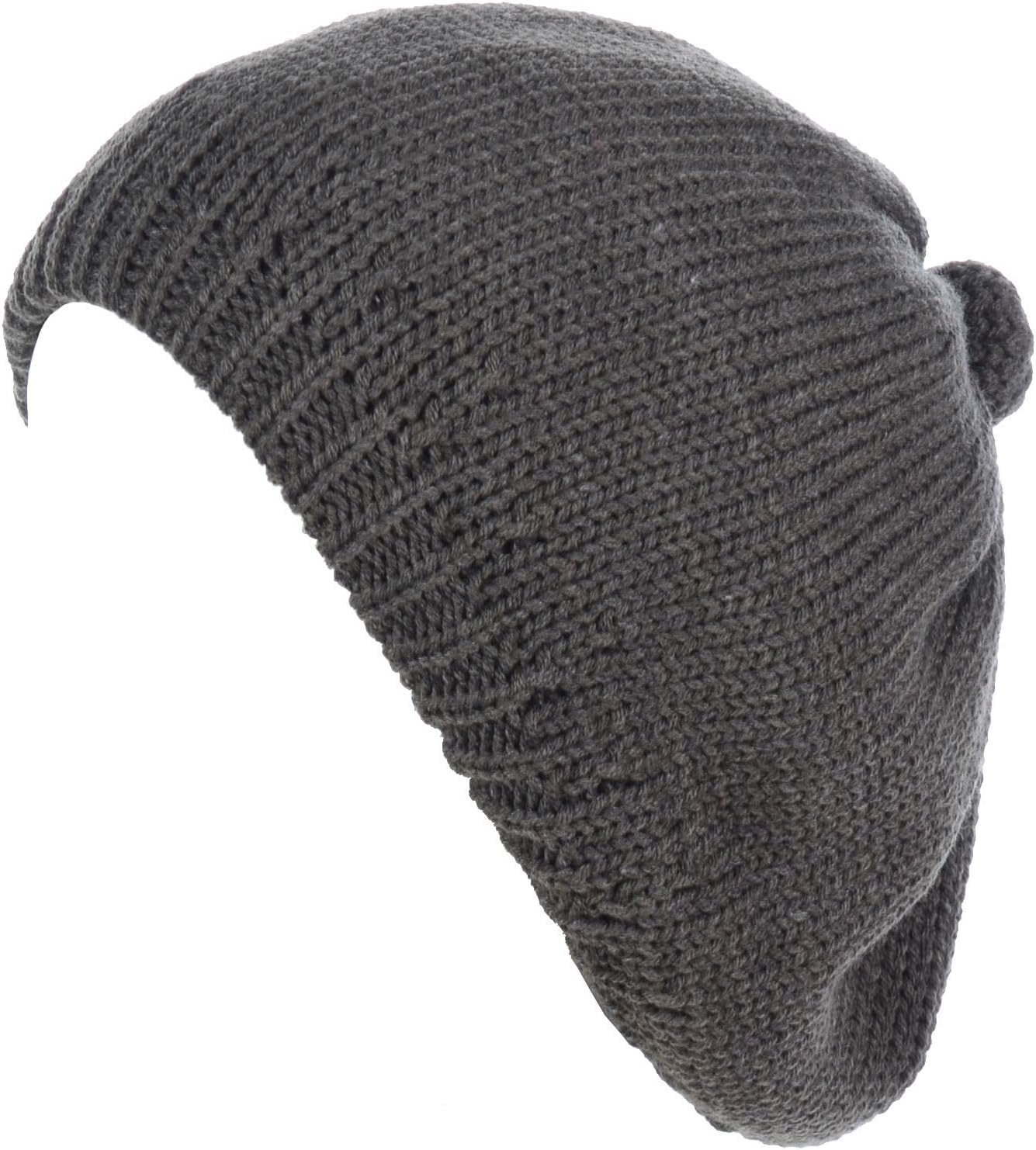 BYOS Womens Winter Cozy Cable Fleece Lined Knit Beret Beanie Hat (Set Available)