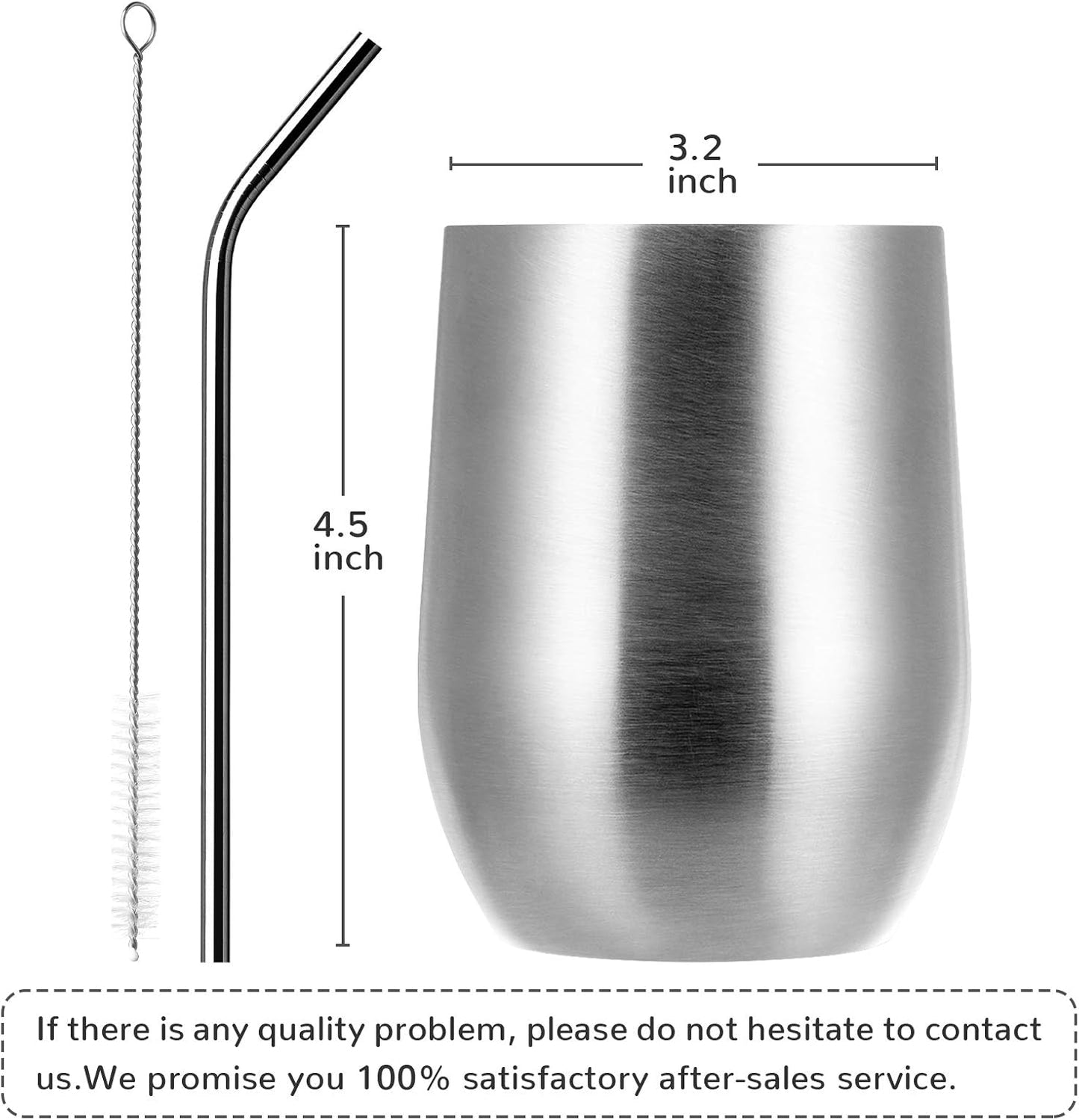 MEWAY 12oz Wine Tumbler 16 Pack Bulk Gifts for Women,Double Wall Vacuum Stainless Steel Travel Mug with Lid,Insulated Stemless Wine Cup Glass for Coffee,Cocktails,Drinks(Sliver,Set of 16)