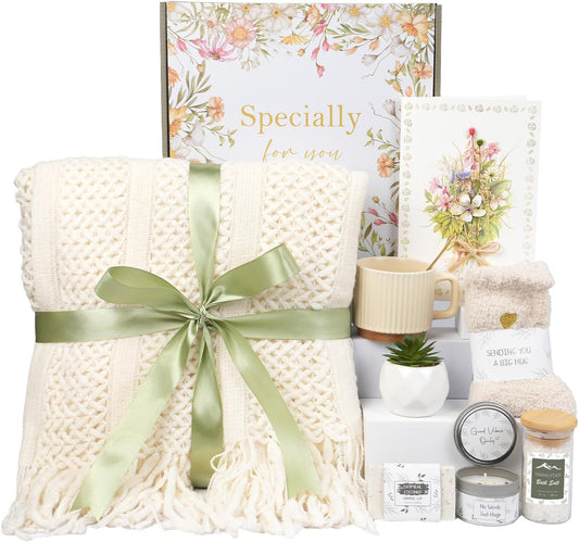Get Well Soon Gifts for Women - Care Package Gift Feel Better Basket After Surgery Recovery, Encouragement Relaxing Spa Gifts, Warm Thinking of You Box for Women Friends Female