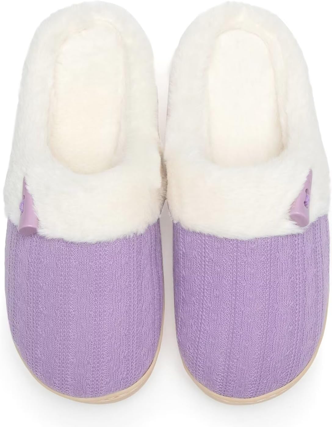 NineCiFun Women's Slip on Fuzzy House Slippers Memory Foam Slippers Scuff Outdoor Indoor Warm Plush Bedroom Shoes with Faux Fur Lining