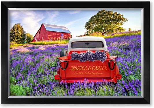 IPIC - Timeless Love Through the Seasons, Spring Personalized Framed Wall Art with Names, Custom Anniversary or Wedding Gift for Couples, Romantic Home Decor for Bedroom or Living Room