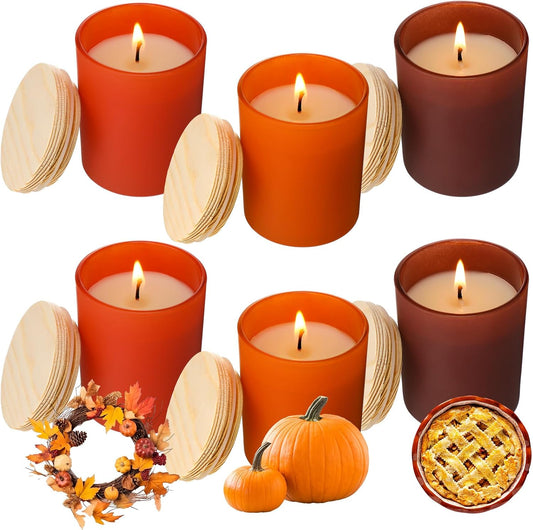 6 Pack Fall Scented Jar Candles for Home Kitchen 4 oz Scented Natural Soy Wax, Fall Candle Gifts Set for Women Men Fragrance of Autumn Pumpkin Wreath Apple