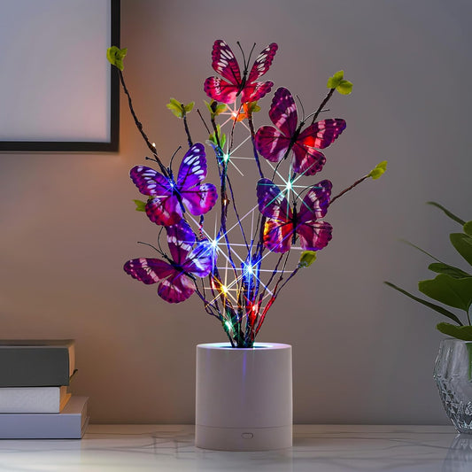 WSYEAR Birthday Gifts for Women,Butterfly Led Lamp Colorful Vintage Look Butterfly Decor Personalized for Women,Mom,Wife,Grandma,Girlfriend,Teenage Girls
