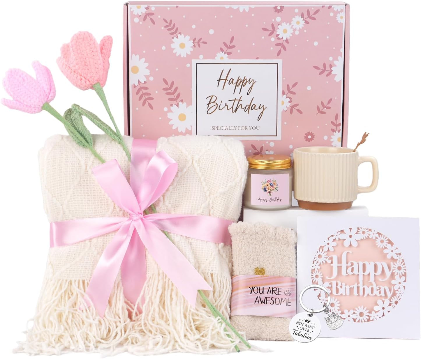 Birthday Gifts for Women, Birthday Gift Basket for Women, Self Care/Get Well Soon Gift Package, Happy Birthdays Idea for Her, Mom, Sister, Best Friend, Wife, Girlfriend, Coworker, BD Gifts Ideas
