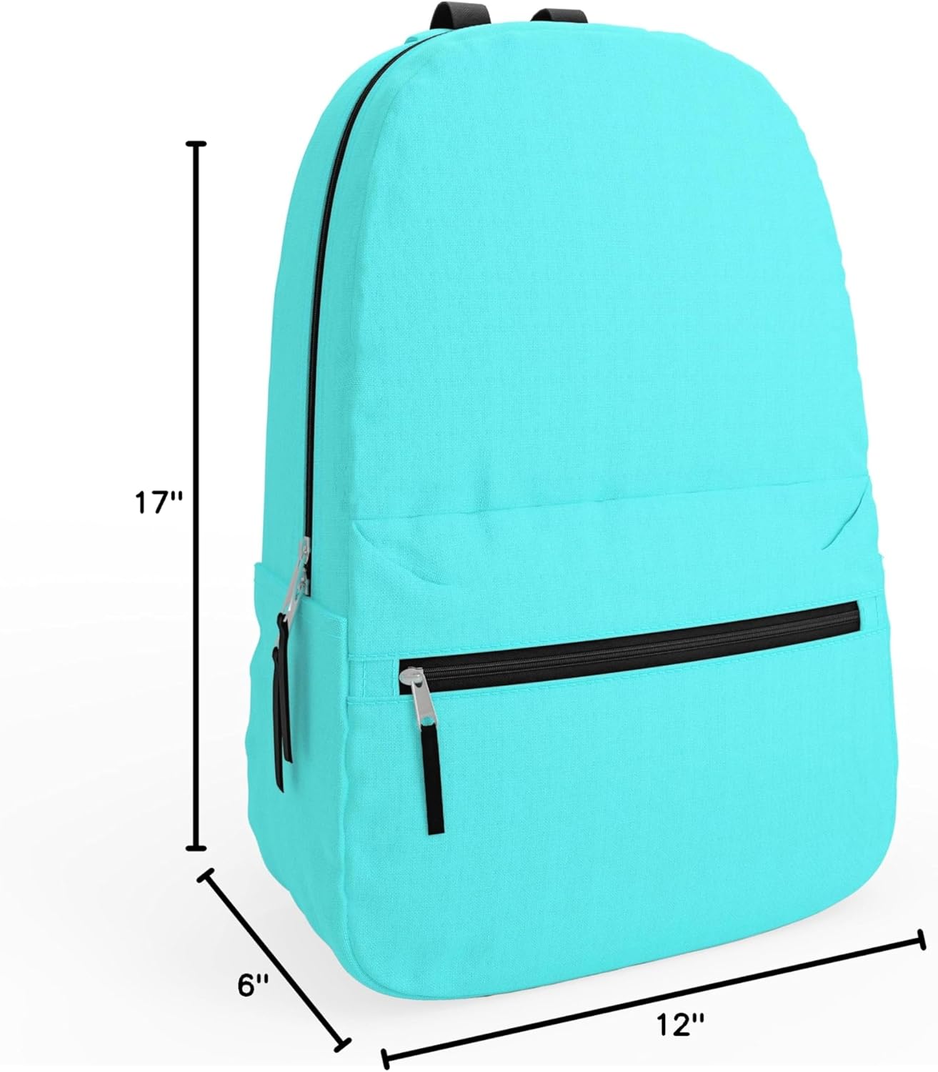 10 Pack Bulk Backpacks, Wholesale 17-Inch Lightweight Bookbags for Kids, Adults, School, Classroom, Travel, Gym Supplies with 1 Large, 1 Small Pocket, Perfect for Events, Corporate Bundles, Black