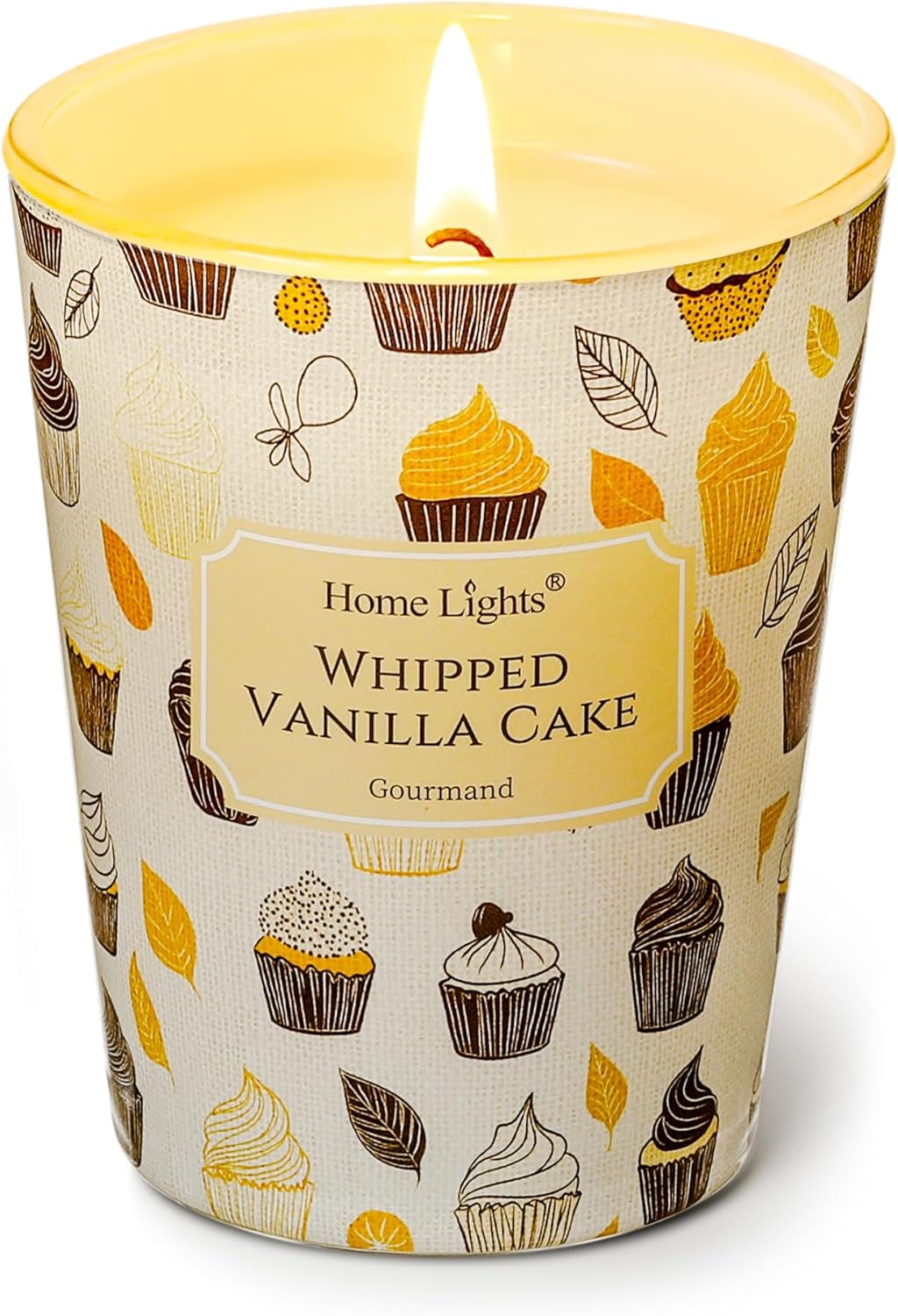 HomeLights Scented Candles for Women & Men, 6.7oz Candle Jars Aromatherapy Single Wick Candle, Ideal for Rustic Modern Home Decor and Gifts, Whipped Vanilla Cake