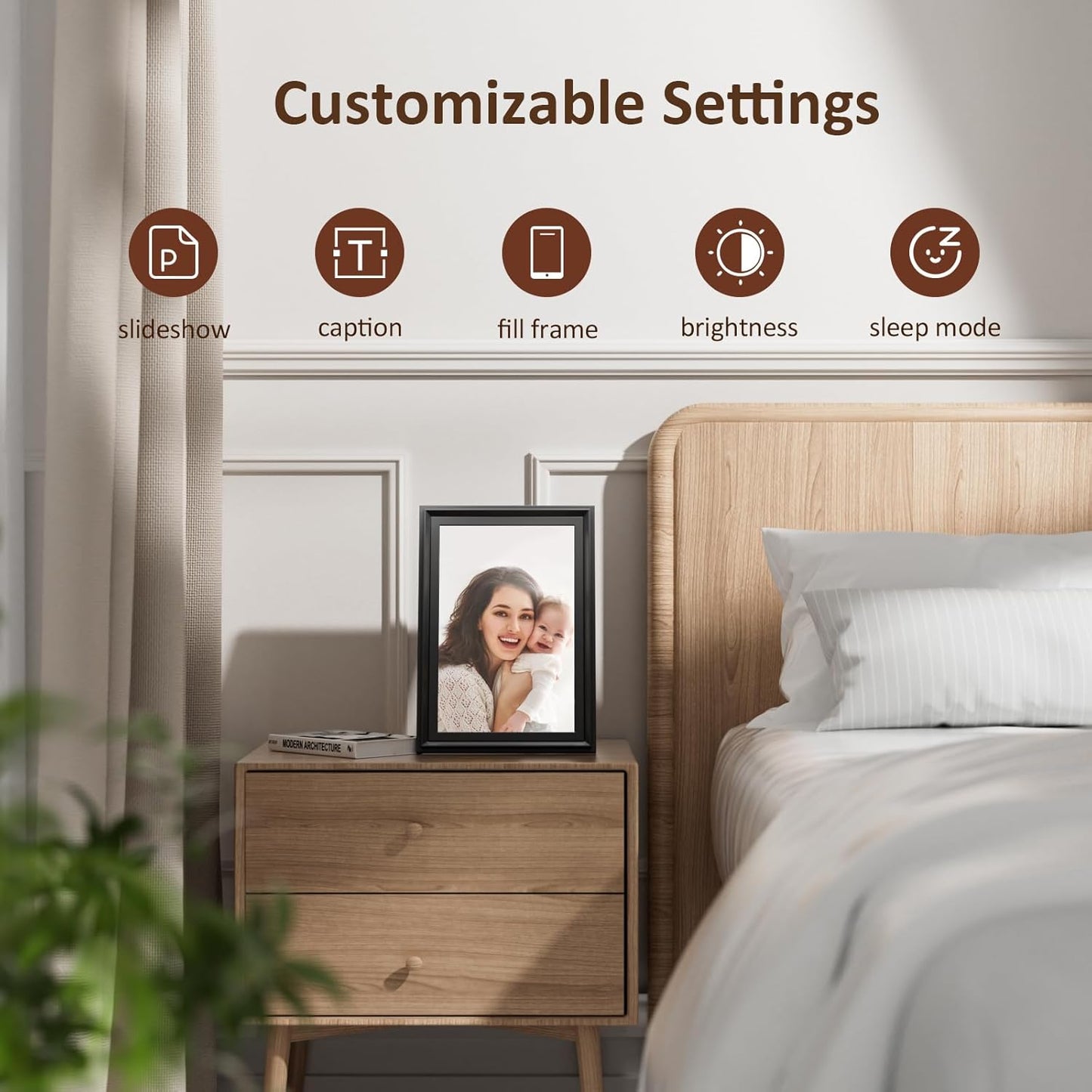 10.1 inch Digital Picture Frame WiFi Digital Photo Frame with 1280x800 IPS LCD Touch Screen, Auto-Rotate, Slideshow, to Share Photos or Videos Instantly via Uhale App from Anywhere