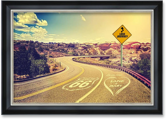 IPIC - Love Journey Personalized Framed Wall Art with Names and Date on, Giclee Prints Framed with Solid Wood, Custom Memorial Gifts for Wedding Anniversary. Total Size: 27.25" W x 19.25" H