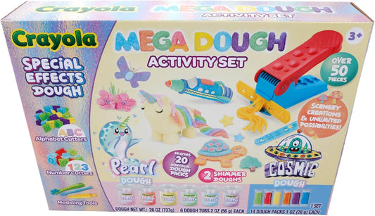 Crayola Mega Activity Set - Pearl & Cosmic | 50 Total Pieces - 20 Dough Packs, 30 Kids Play Tools | Alphabet, Letters, and Shapes | Fun Preschool Learning Activities and Gifts for Kids.