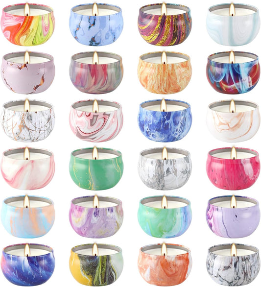 Onebird Set of 24 Scented Candle Gift Set,Natural Pure Soy Wax Aromatherapy Candles Essential Oils for Home and Women