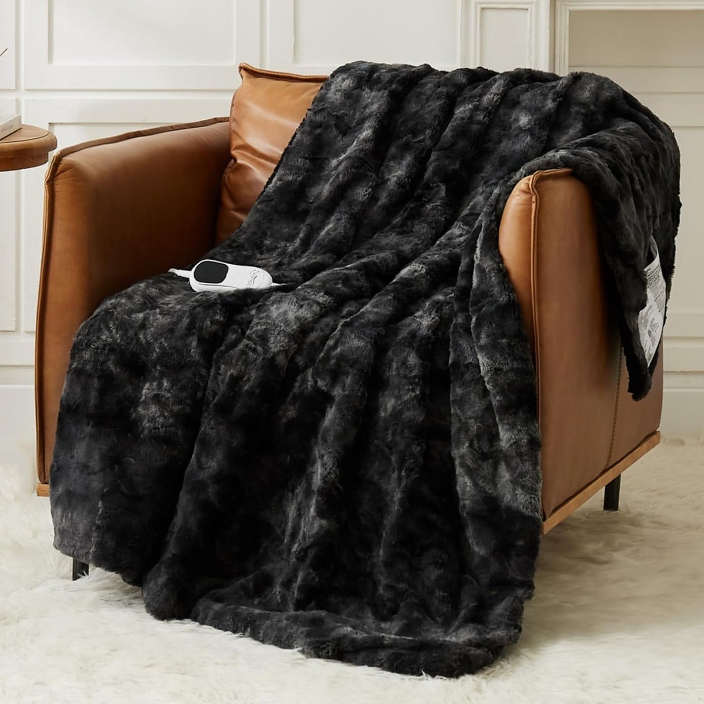 Homemate Electric Heated Blanket Full Size - 72"x84" Heating Blanket Full Size 1/2/4/6/8 Hours Auto-Off 10 Heat Level Over-Heat Protection Luxury Faux Fur Sherpa ETL Certification