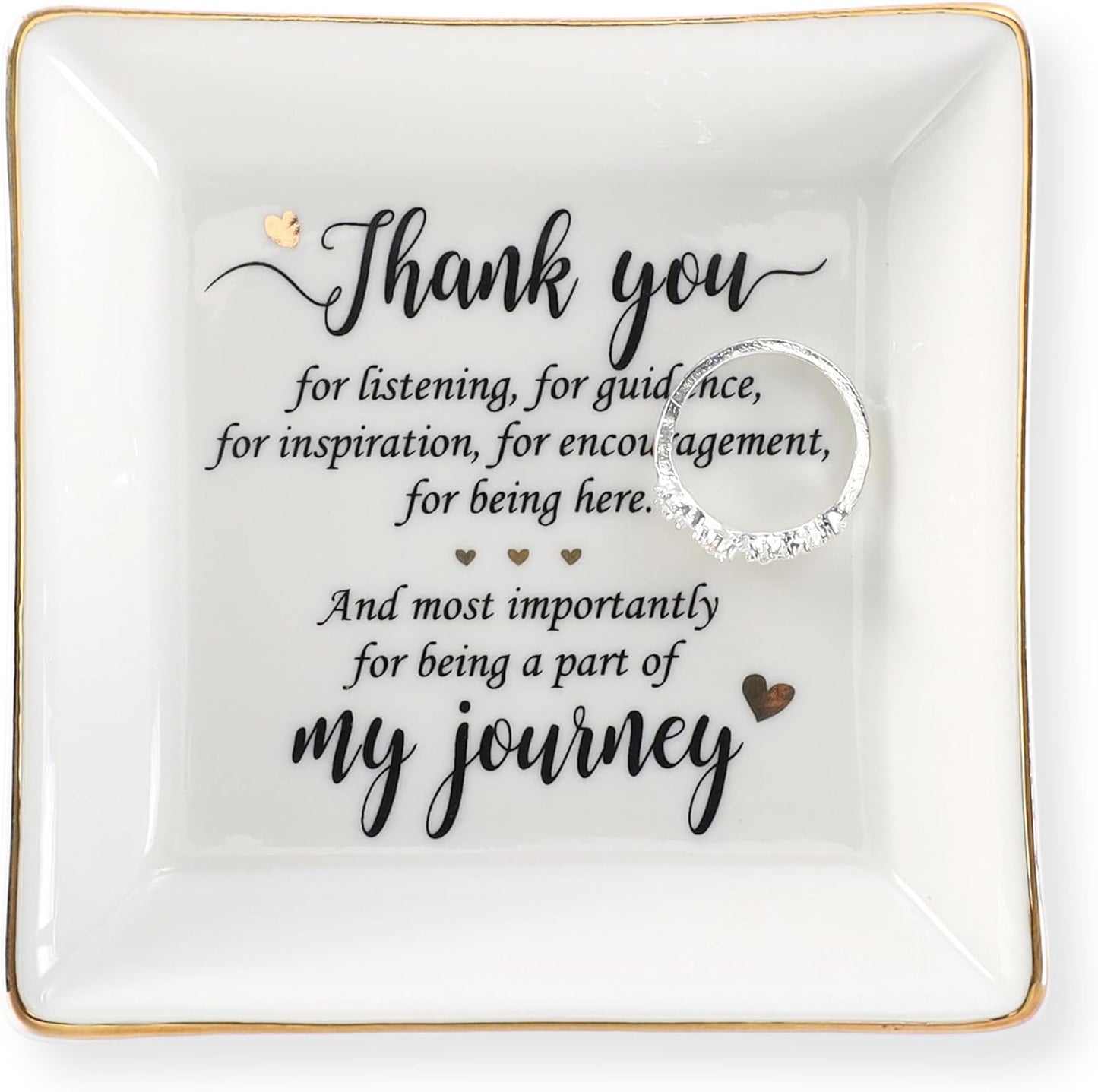 HOME SMILE Ceramic Ring Dish Jewelry Tray for Mom Sister Friends