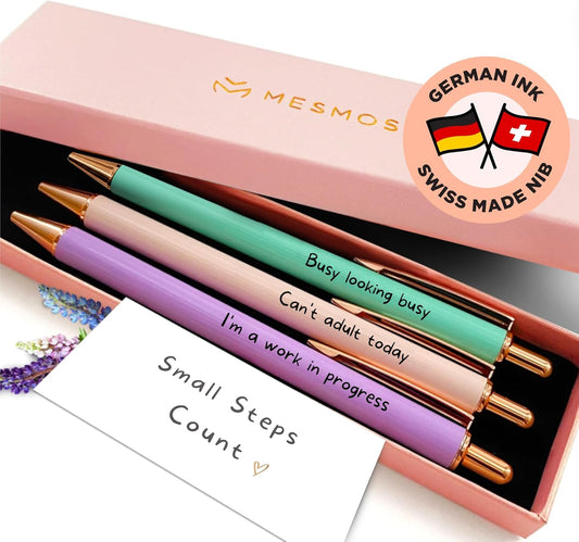 MESMOS 3Pk Funny Pens for Adults, Funny Coworker Gifts, Fun Pens for Adults, Office Supplies for Women, Unique Office Work Gifts for Women