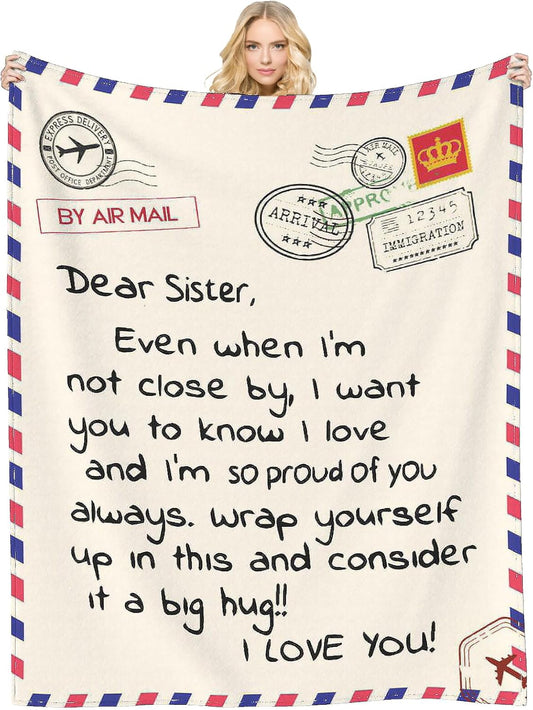 Sister Gifts Blanket for Sisters, Mother's Day, Super Soft Flannel Throw Blankets for Christmas, Valentines Day, Bed, Couch (50x60)