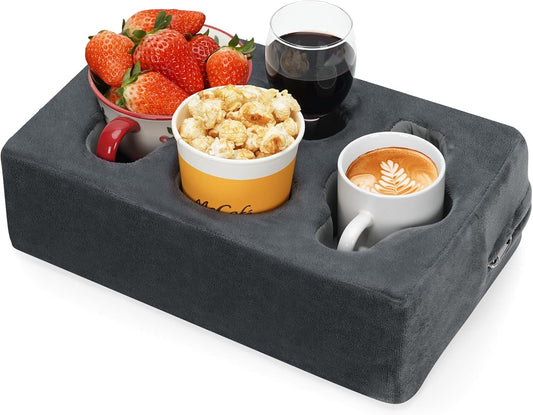 Couch Cup Holder Pillow,Couch Drink Holder,Octagon Couch Caddy for Coffee Cup,Phone,Remote,Couch Cup Holder Tray for Bed,Car,Sofa,Table