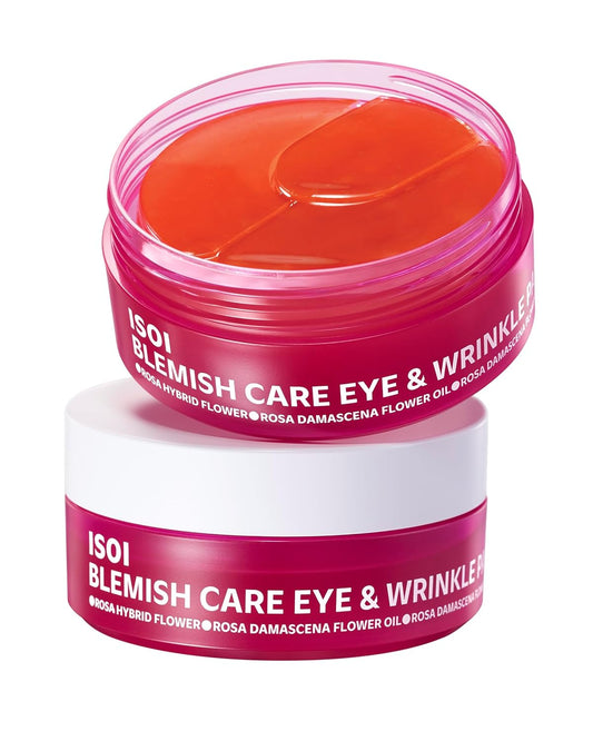 ISOI Blemish Care Under Eye Patch for Dark Circles, Puffiness and Wrinkles, Hydrating Gel Eye Masks with Hyaluronic Acid & Bulgarian Rose Oil, Korean Skin Care (90 pcs, 3.17 oz)