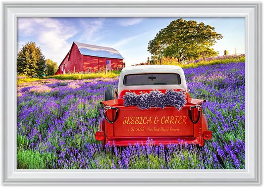 IPIC - Timeless Love Through the Seasons, Spring, Personalized Framed Wall Art with Names, Romantic Gift for the Partner, Custom Artwork with Solid Wood Frame for Couples' Bedroom or Living Room