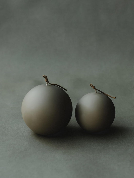 LAWA Set of 2 Sphere Candle - Beautiful Handmade Pillar Scented Soy Wax Elegant Aesthetic Candle Housewarming Gift Home Room Shelf Decor Idea (Earthy Green, Set of 2)