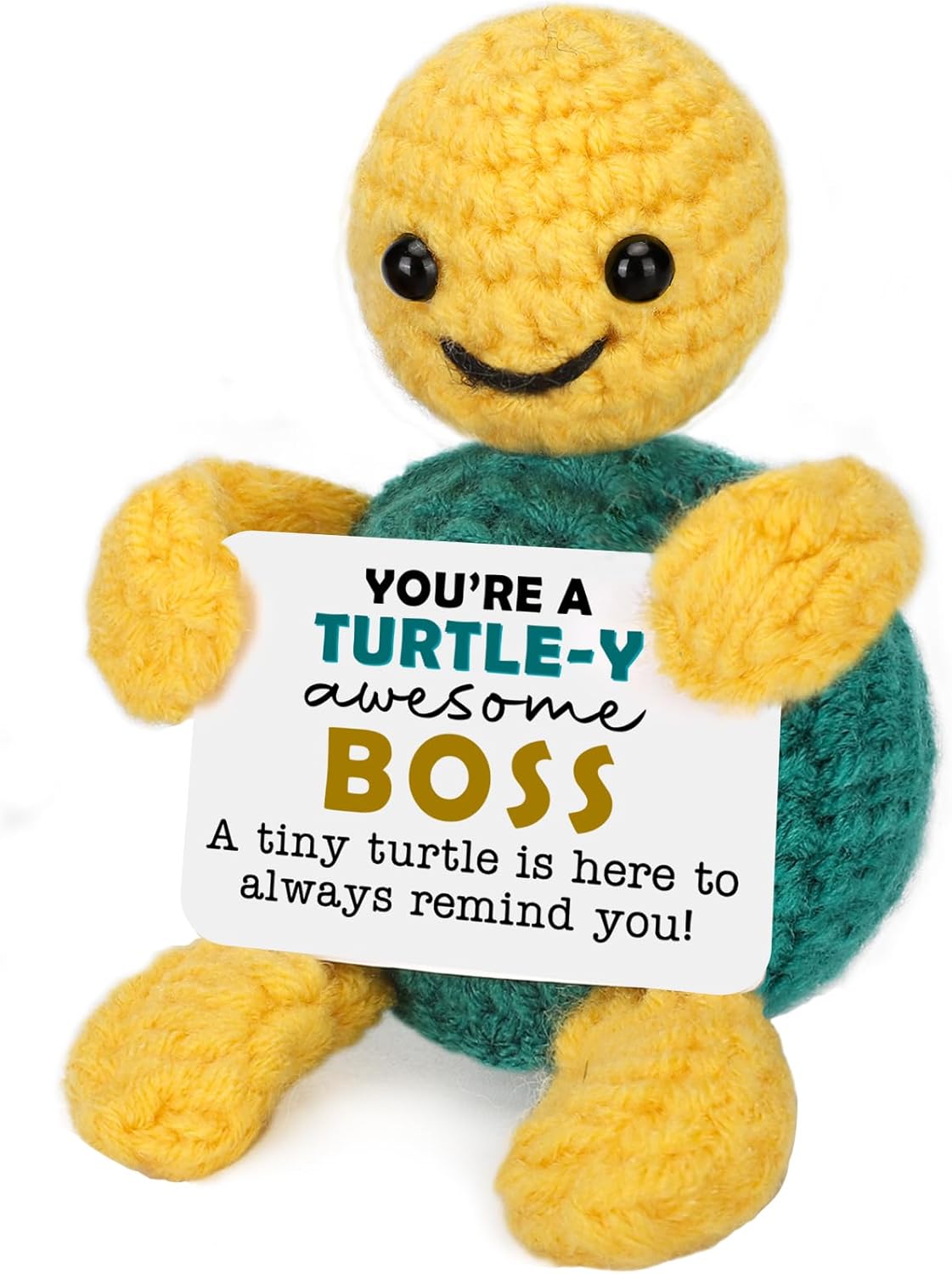 Funny Turtle Boss Gifts, Bosses Day Gifts for Women Men, Boss Lady Female Male Appreciation Thank You Gift from Employee Coworkers Birthday Gift for Supervisor Manager, Cute Handmade Crochet Turtle