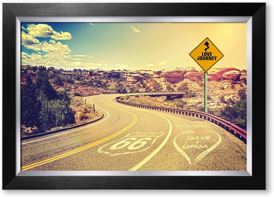 IPIC - Love Journey Personalized Framed Artwork for Romantic Anniversary and Wedding gifts; Picture size: 24x16, Framed Size: 27x19