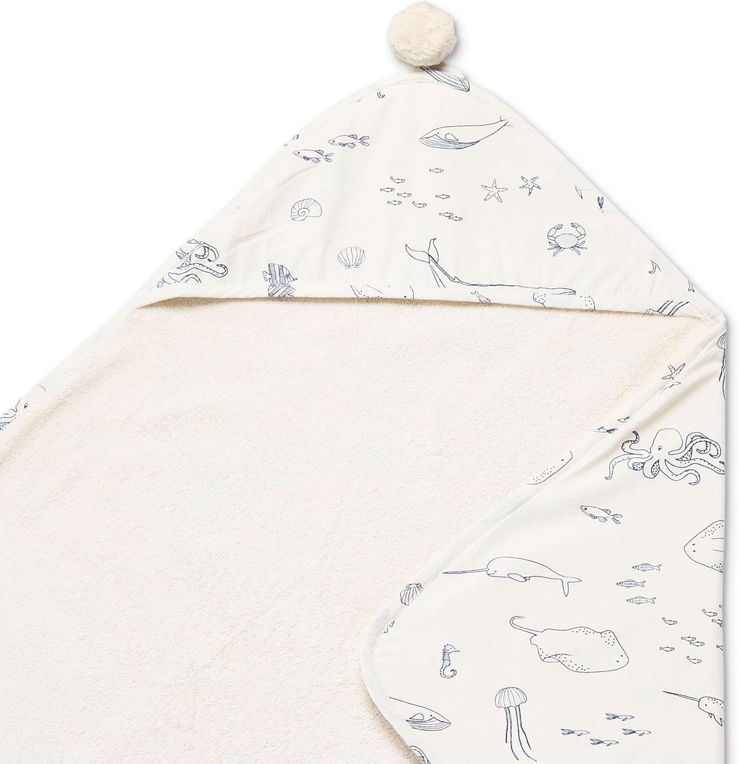 PEHR Hooded Towel, Life Aquatic | Absorbent French Terry & Soft Brushed 100% Cotton | 30” x 30”