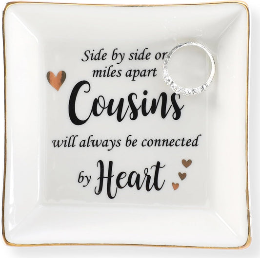 HOME SMILE Ceramic Ring Dish Jewelry Tray for Mom Sister Friends