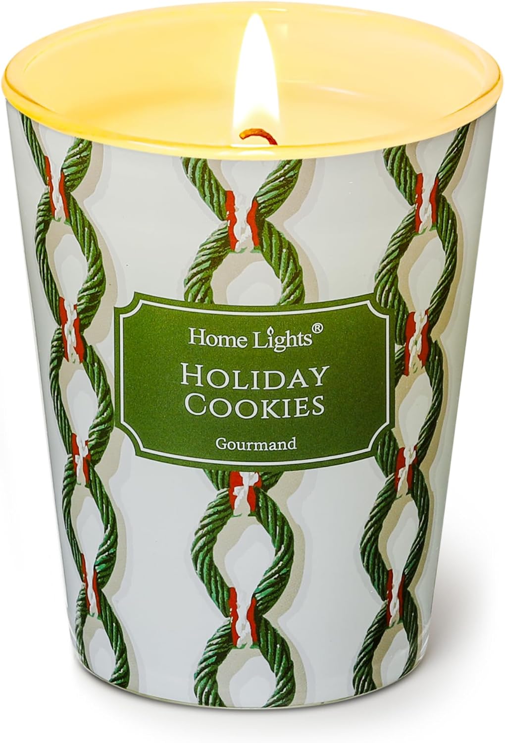 HomeLights 1-Wick Candles for Home Scented - 6.7oz Soy Wax Blend Candle Long-Lasting Fragrance, Rustic Modern Home Decor and Housewarming Gifts, Holiday Cookies