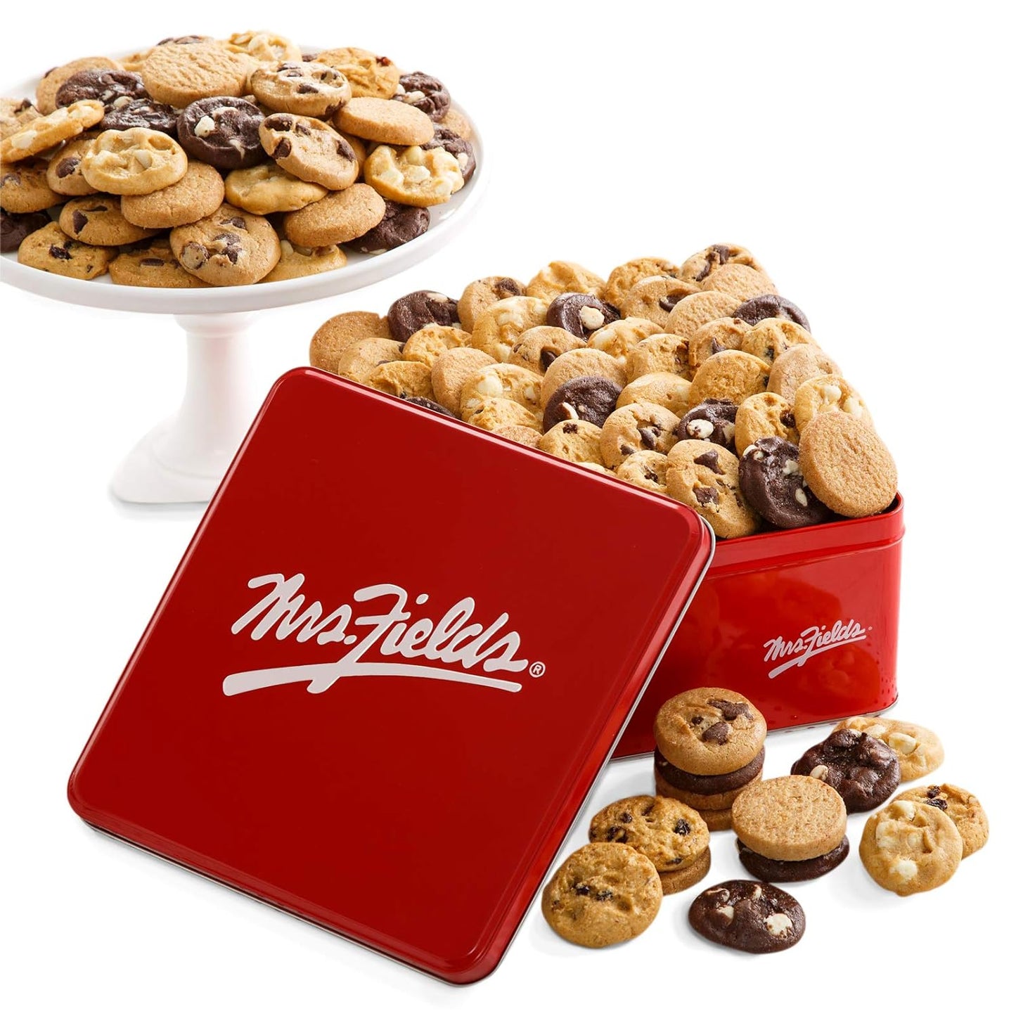 Mrs. Fields Signature72 Nibblers Bite-Sized Cookie Tin - Assorted with 72 Nibblers Cookies in our 5 Classic Cookie Flavors