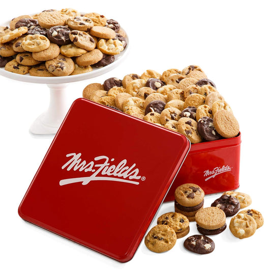 Mrs. Fields Signature72 Nibblers Bite-Sized Cookie Tin - Assorted with 72 Nibblers Cookies in our 5 Classic Cookie Flavors