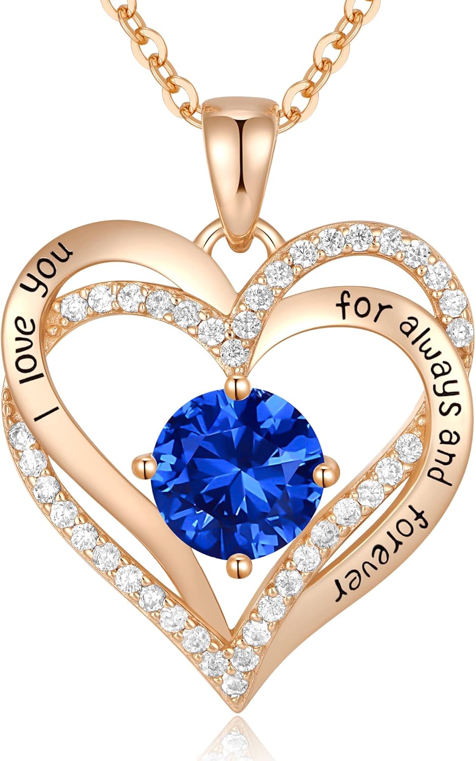 CDE Forever Love Heart Necklaces for Women, Wedding Anniversary, Birthday Mothers Day Gifts for Mom, Mother, Wife, Girlfriend, S925 Silver Jewelry with Birthstone Pendant