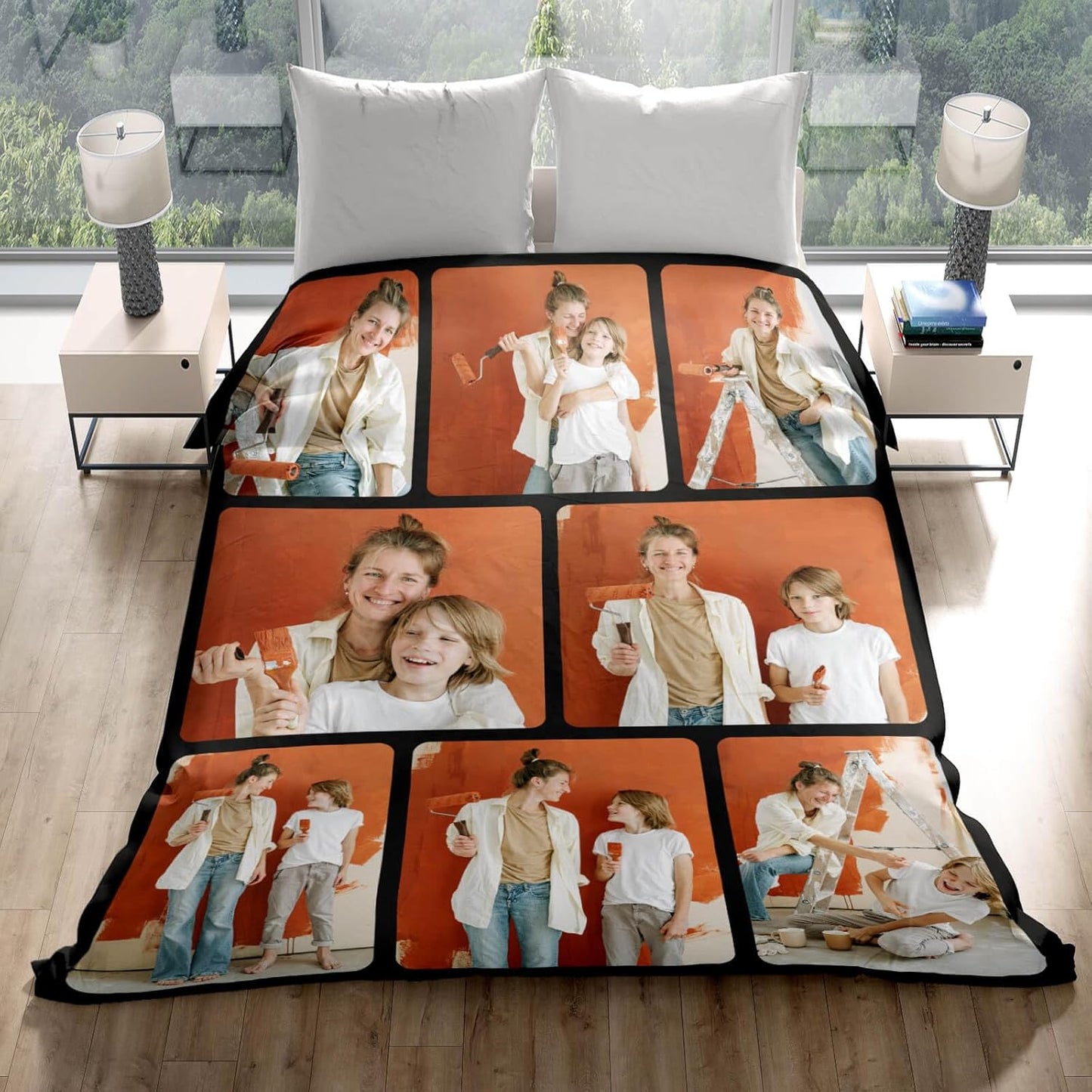 Custom Blankets with Photos for Family, Personalized Picture Blanket, Customized Blankets with Picture as Gifts for Chrimstas Birthday Mothers Day Fathers Day
