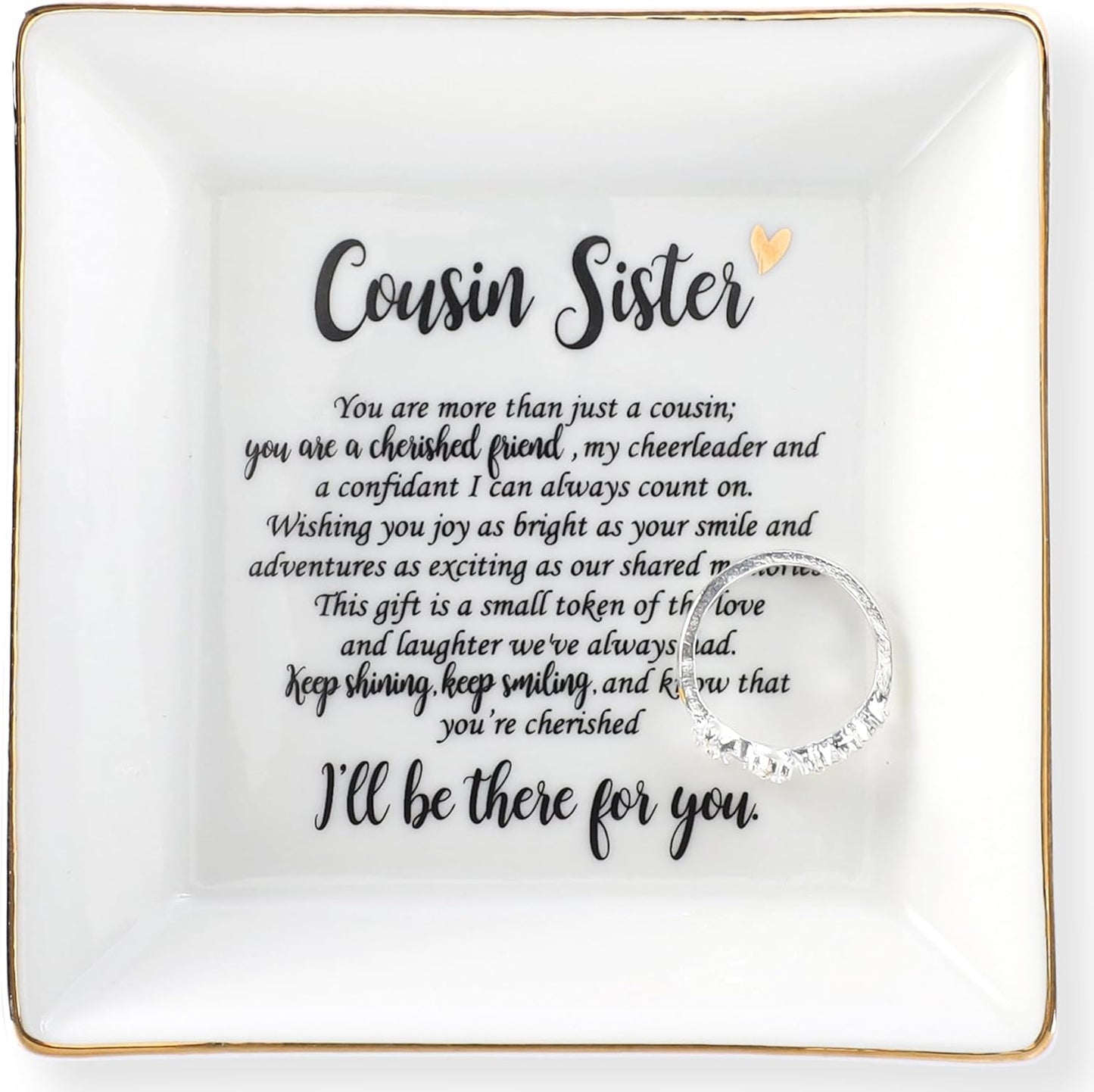 HOME SMILE Ceramic Ring Dish Jewelry Tray for Mom Sister Friends