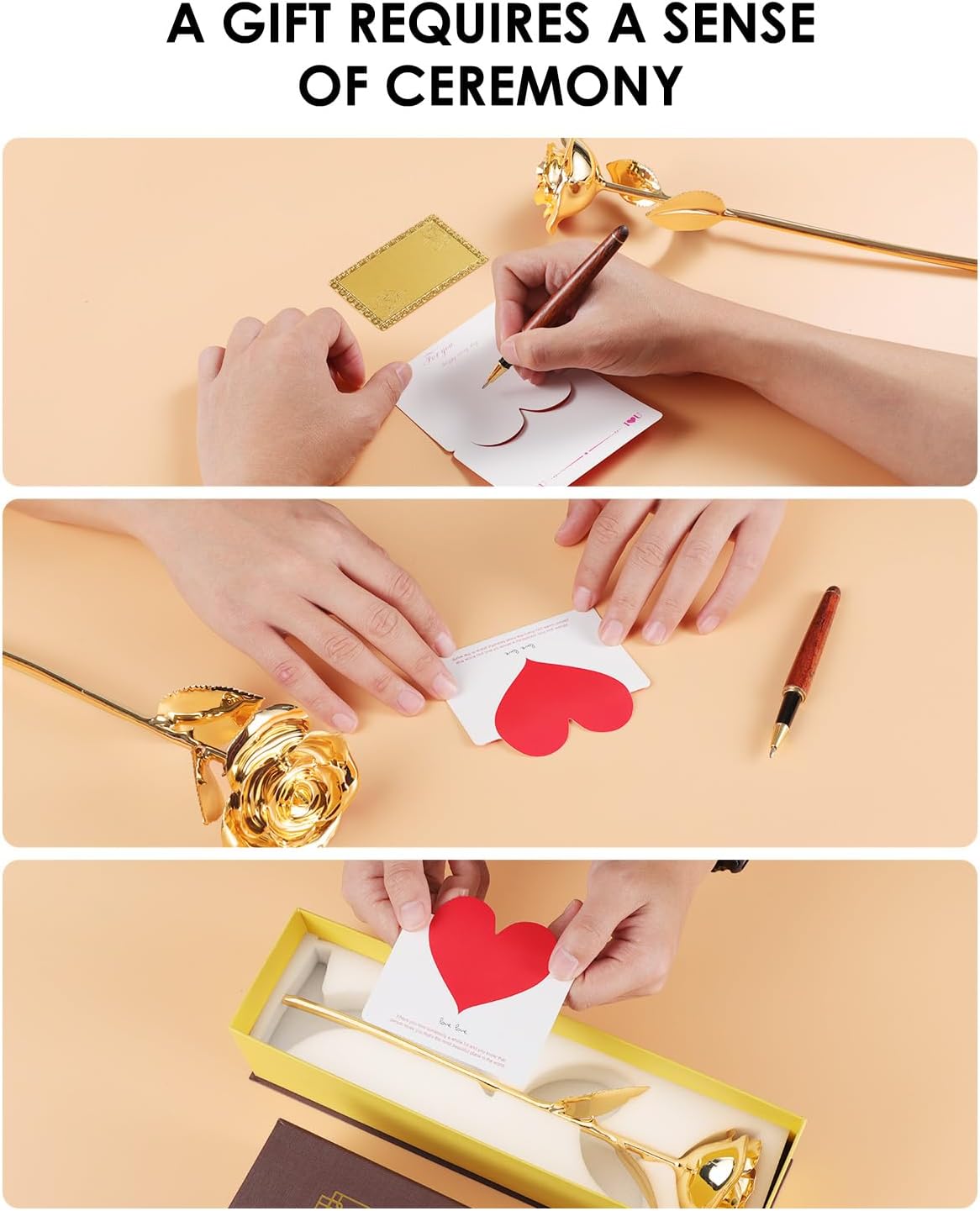 24K Gold Dipped Real Rose – Handcrafted, Elegant, One of a Kind – Romantic Gift for Her – Ideal for Birthday, Anniversary, Mother’s Day, Valentine’s (Gold)