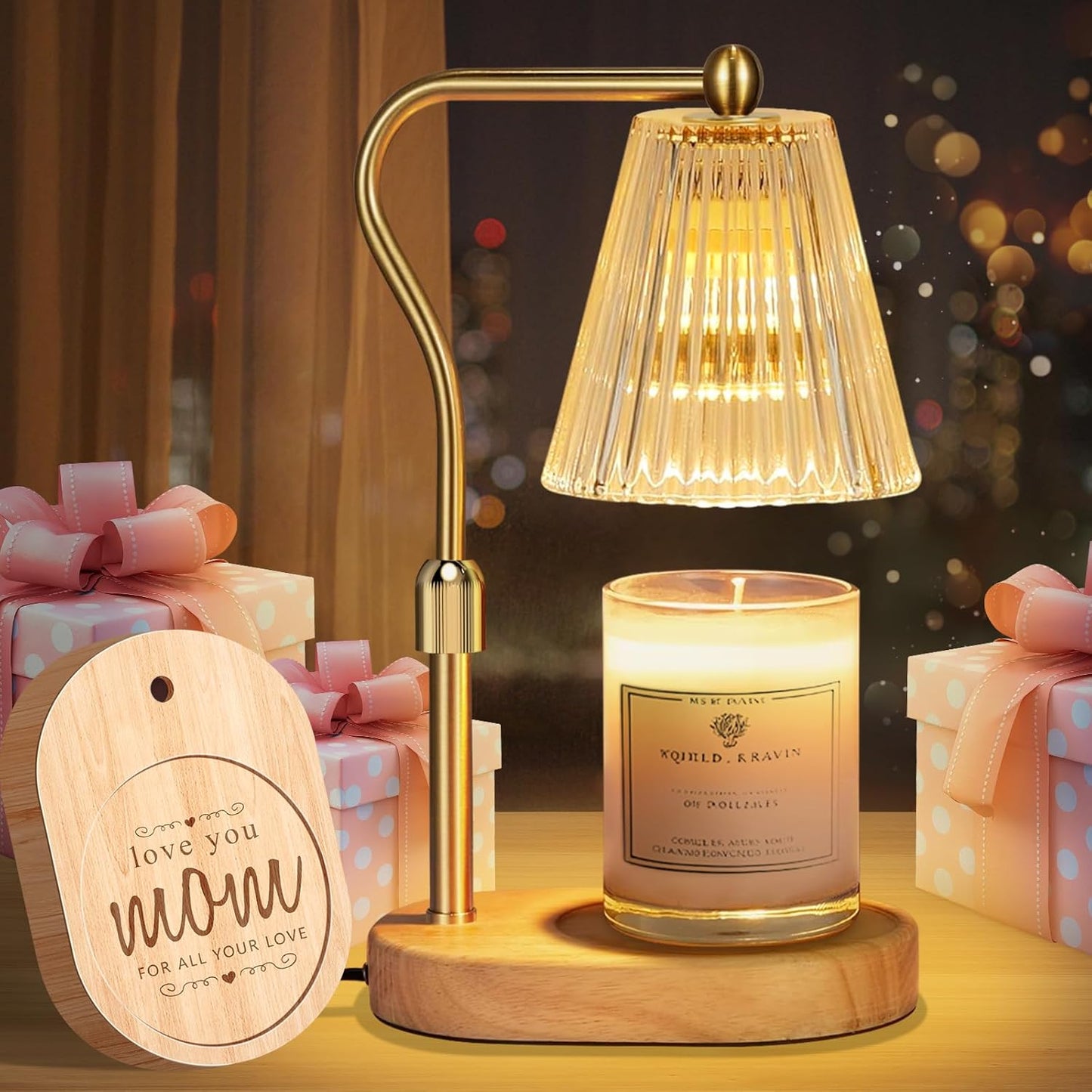 Candle Warmer Lamp with Timer and Dimmer, Candle Warmer Adjustable Height for Mom Birthday Gifts, Electric Wax Melt Warmer for Scented Jar Candles Home Decor