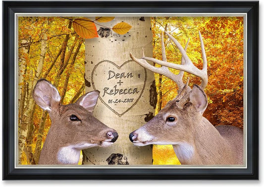 IPIC - Oh My Dear,Personalized Ideal Gift Custom Framed Wall Art with Names and Date, Giclee Prints with Solid Wood Frame, Unique and Memorable Present. Wall Art for Home Decor.