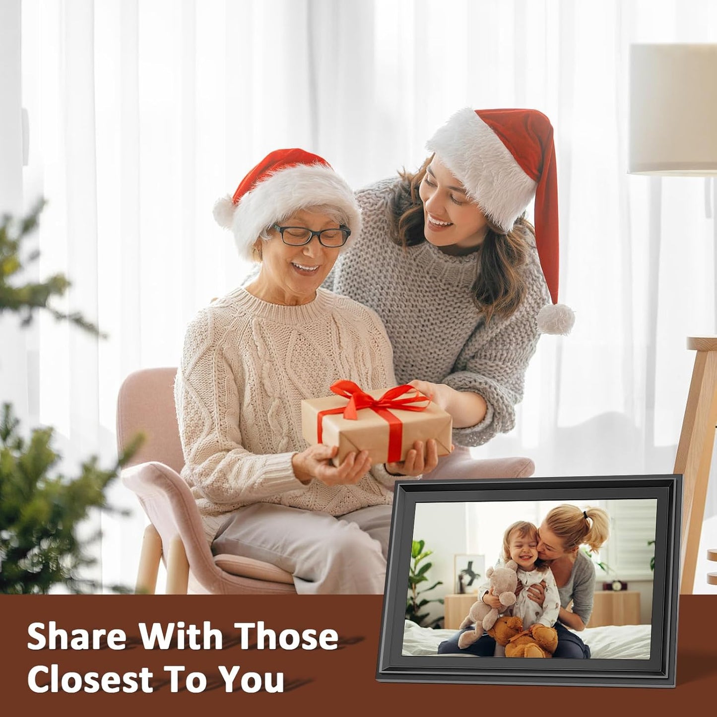 10.1 inch Digital Picture Frame WiFi Digital Photo Frame with 1280x800 IPS LCD Touch Screen, Auto-Rotate, Slideshow, to Share Photos or Videos Instantly via Uhale App from Anywhere